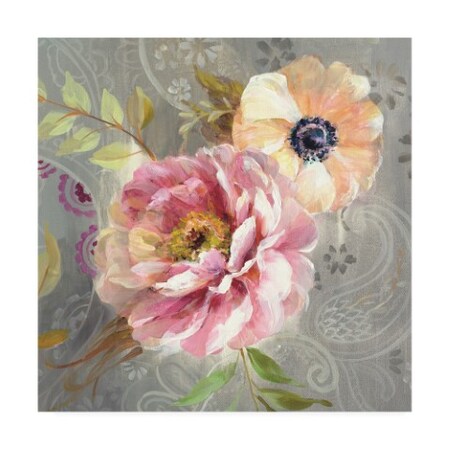 Trademark Fine Art Danhui Nai 'Peonies And Paisley Iii' Canvas Art, 35x35 WAP10827-C3535GG